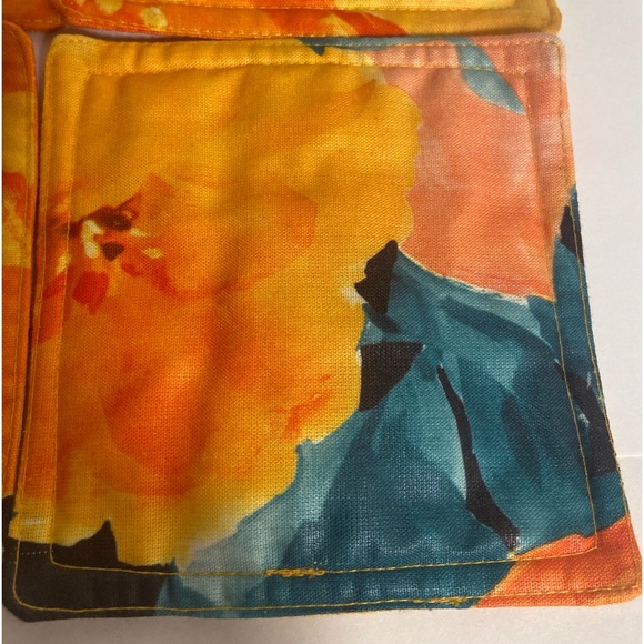 Vintage Fabric Coasters Hawaiian Tropical Floral fabric squares  flowers Hawaii - Picture 7 of 7